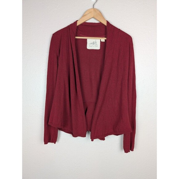 Anthropologie Angel of the North Cardigan Maroon Size Small - Picture 1 of 5